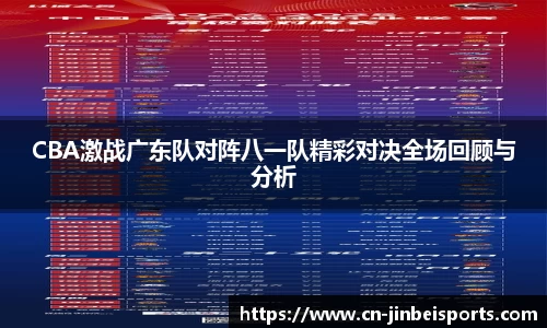 CBA激战广东队对阵八一队精彩对决全场回顾与分析